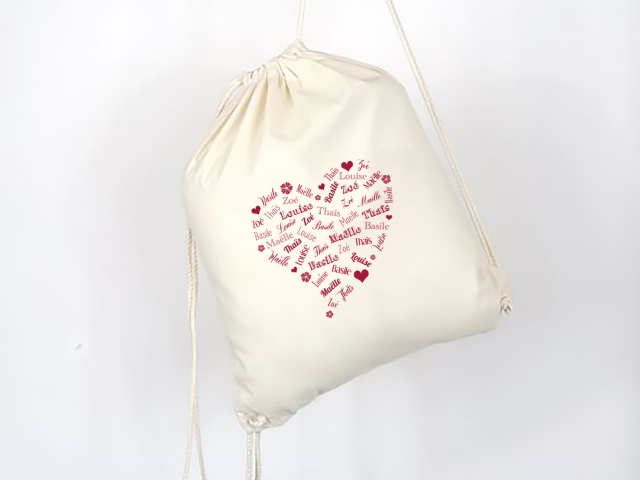 Image 1 - Sac à dos personnalisé avec Cœur typographique