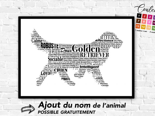 Image 1 - Golden Retriever typographique