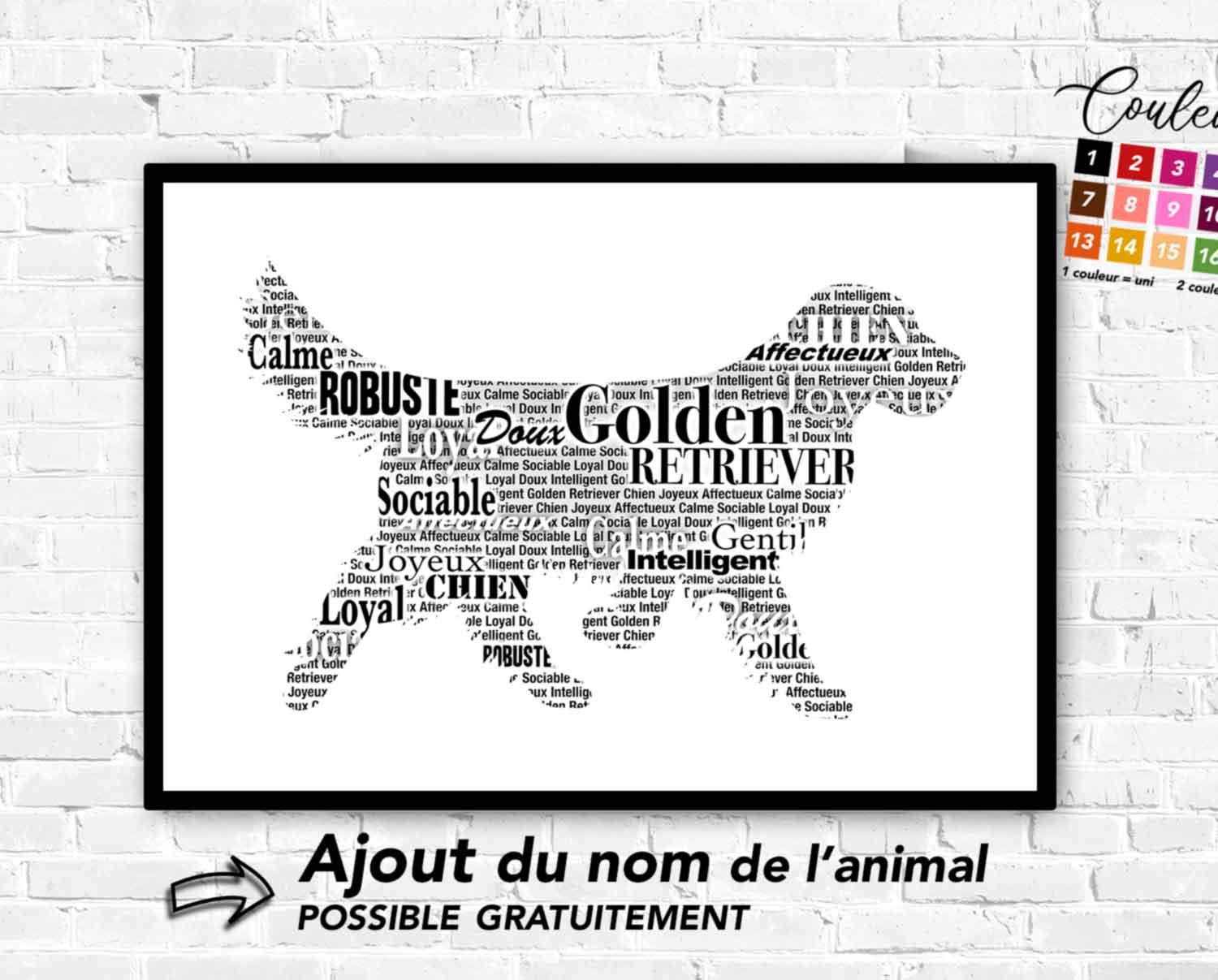 Image 1 - Golden Retriever typographique