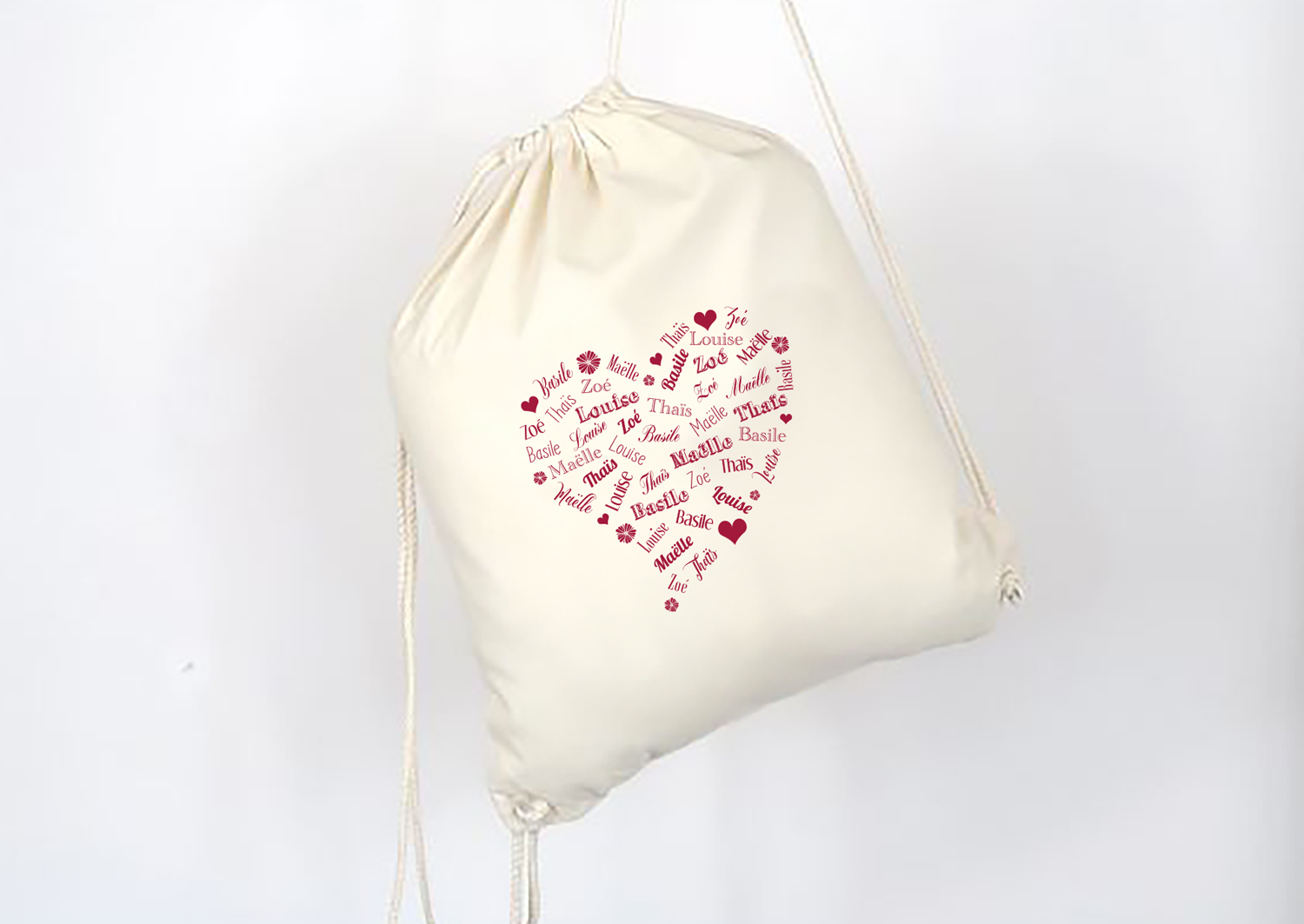 Image 1 - Sac à dos personnalisé avec Cœur typographique